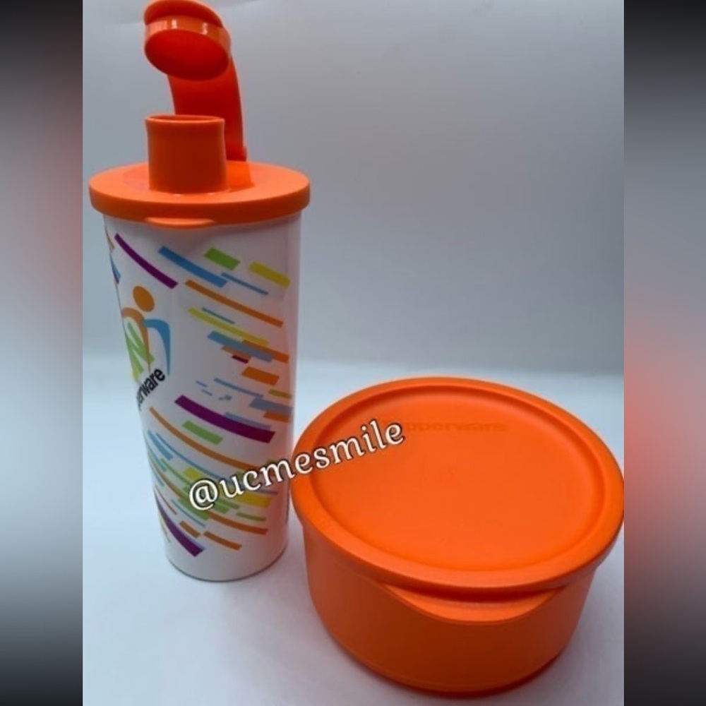 Tupperware Basic Bright Rounds Container & Tumbler Set